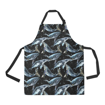 Humpback Whale Pattern Print Design 01 Apron with Pocket