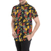 Bird Of Paradise Pattern Print Design BOP016 Men's Short Sleeve Button Up Shirt