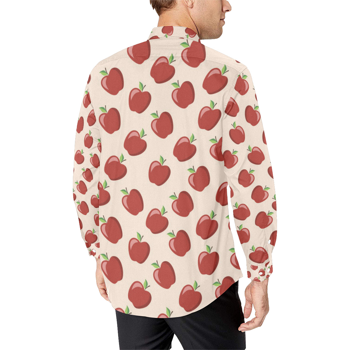 Apple Pattern Print Design AP01 Men's Long Sleeve Shirt