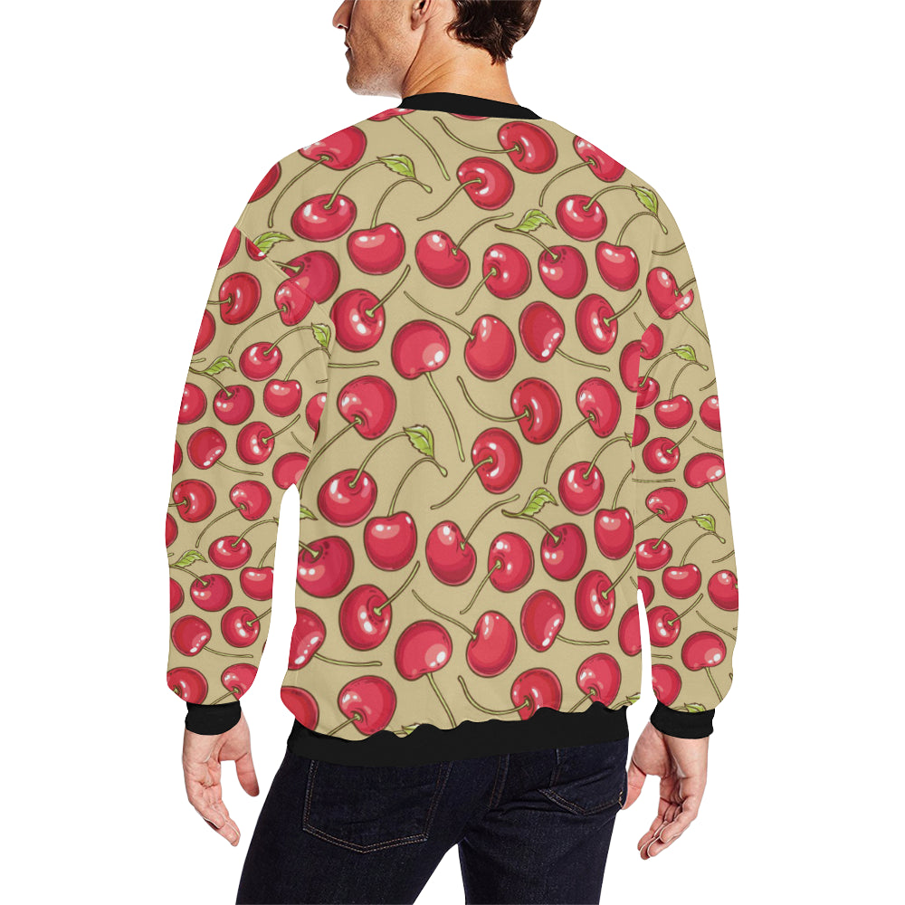 Cherry Pattern Print Design CH05 Men Long Sleeve Sweatshirt