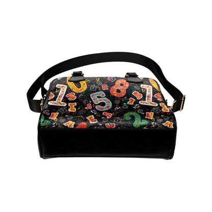 Number Pattern Print Design A03 Shoulder Handbag