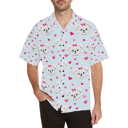 Maltese Pattern Print Design 03 Men's Hawaiian Shirt