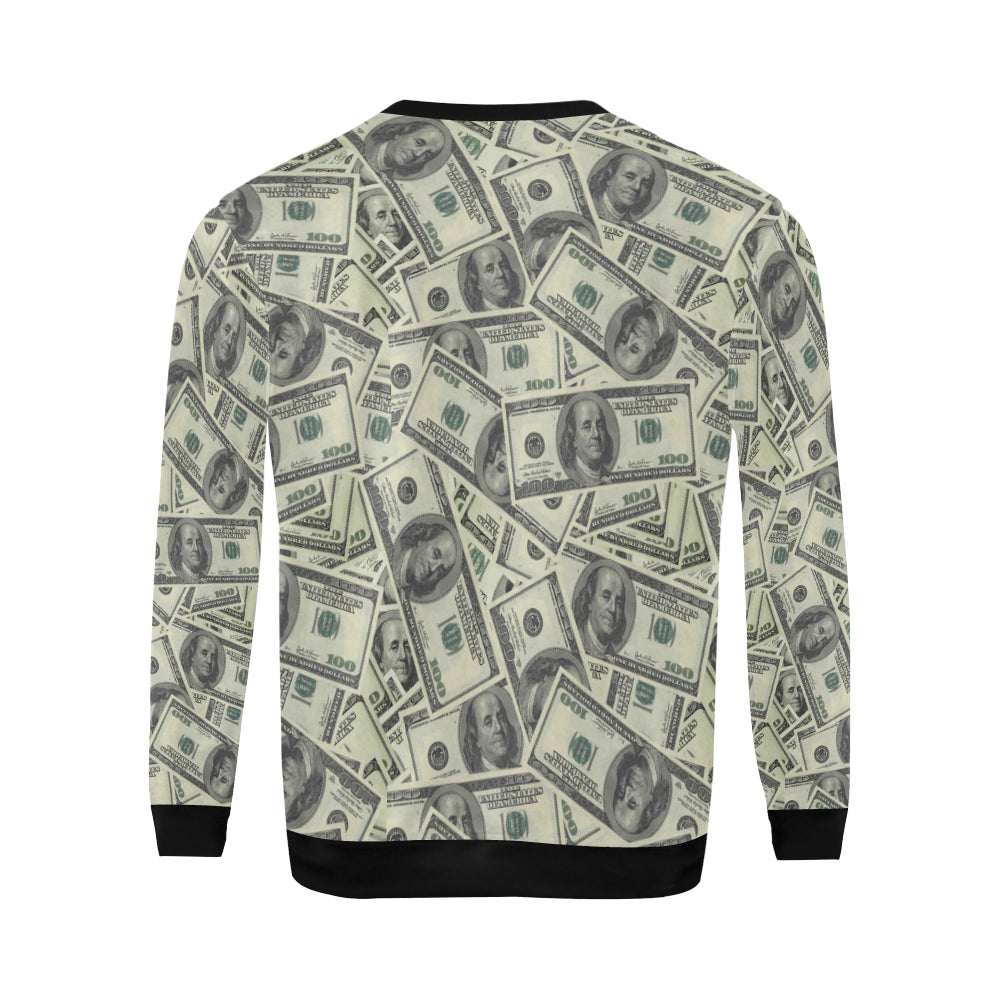 Dollar Pattern Print Design DO02 Men Long Sleeve Sweatshirt
