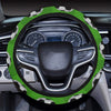 Soccer Ball Green Backgrpund Print Steering Wheel Cover with Elastic Edge