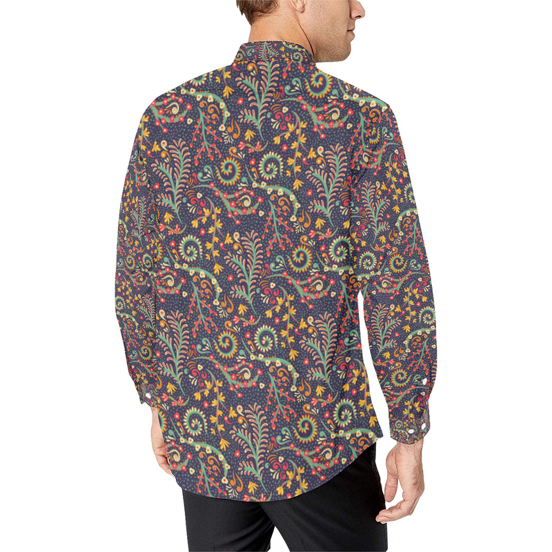 Bohemian Pattern Print Design 08 Men's Long Sleeve Shirt