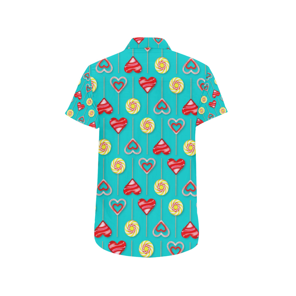 Lollipop Pattern Print Design LL06 Men's Short Sleeve Button Up Shirt