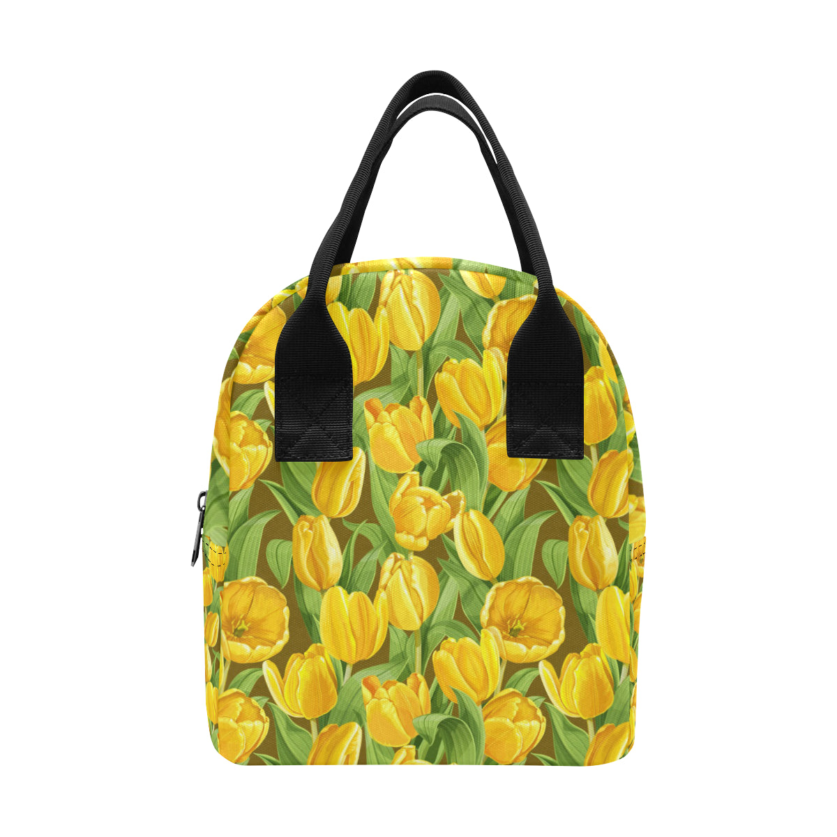 Tulip Yellow Pattern Print Design TP010 Insulated Lunch Bag