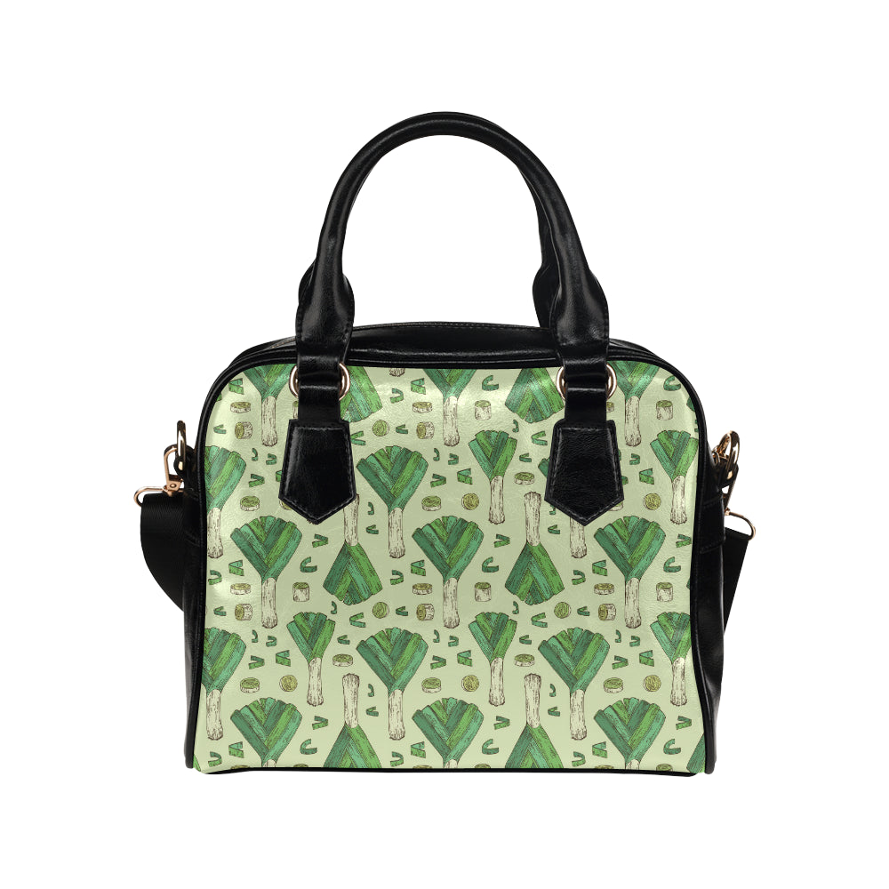Leek Pattern Print Design 04 Shoulder Handbag