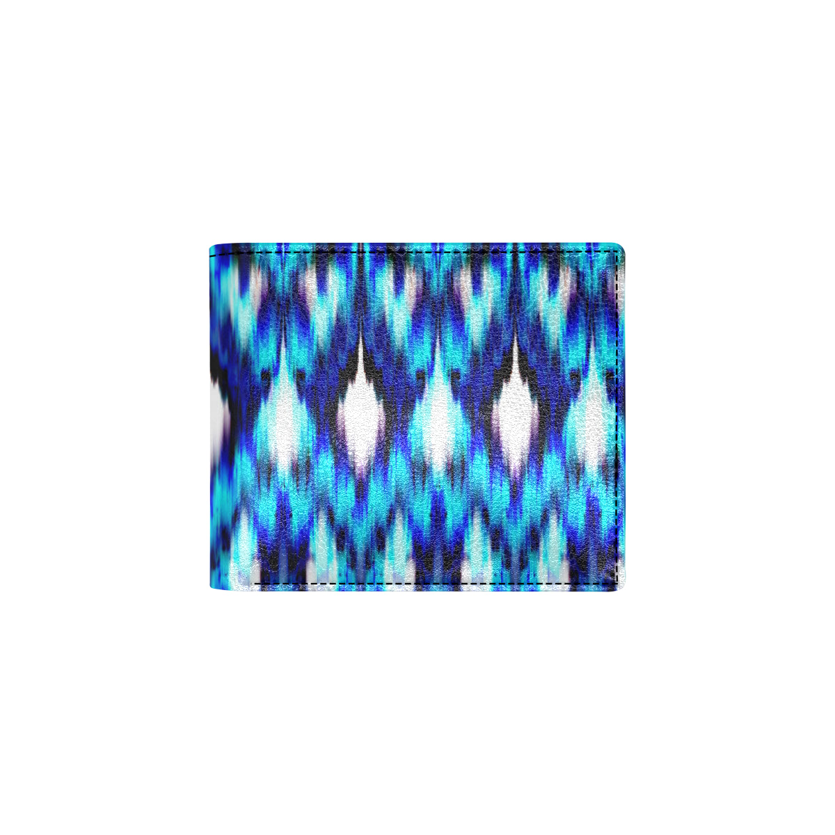 Ikat Blue Pattern Print Design 01 Men's ID Card Wallet