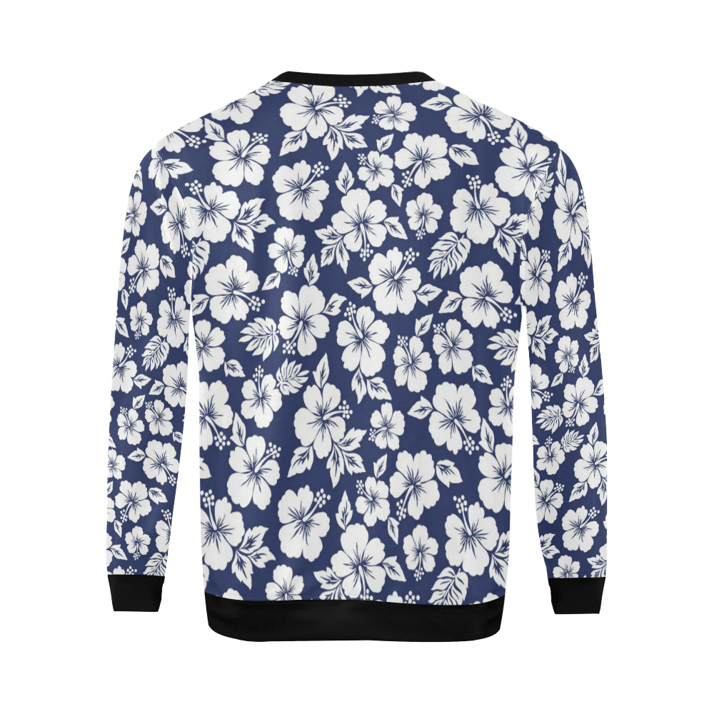 Hibiscus Pattern Print Design HB012 Men Long Sleeve Sweatshirt