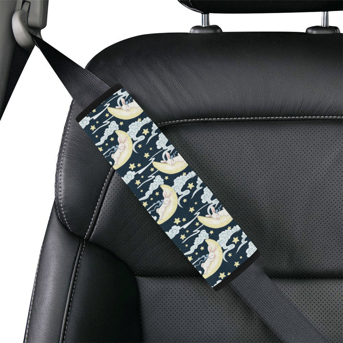 Rabbit Sleeping Pattern Print Design RB08 Car Seat Belt Cover