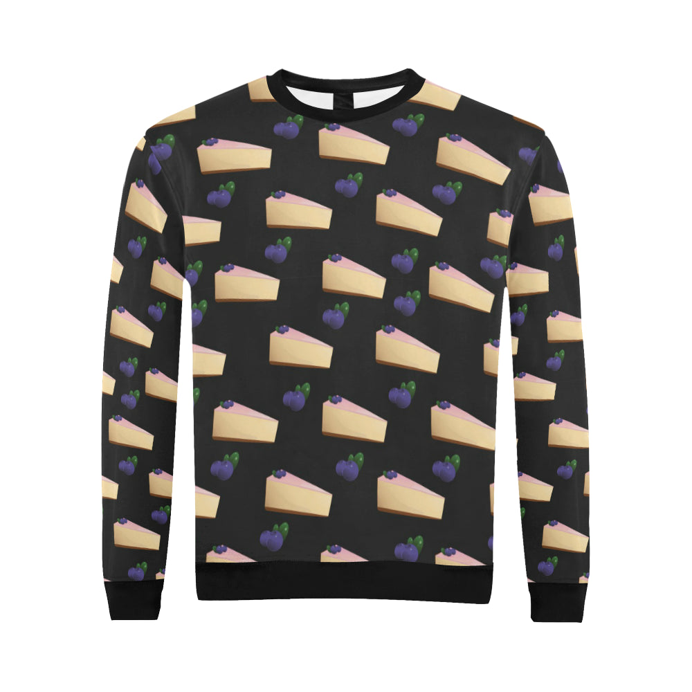 Cheesecake blueberry Pattern Print Design CK01 Men Long Sleeve Sweatshirt