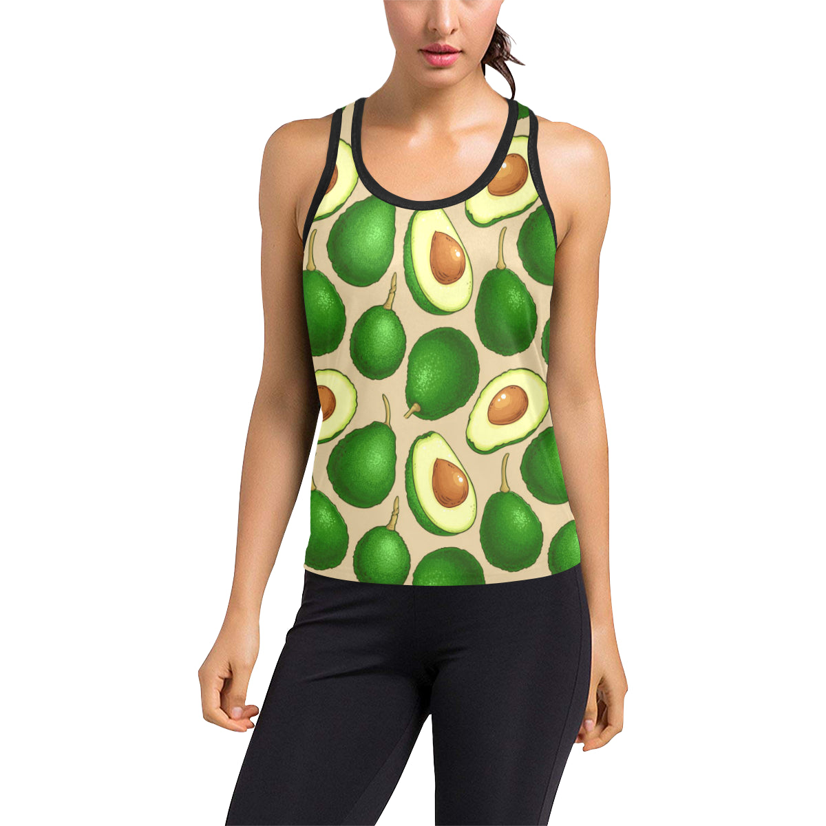 Avocado Pattern Print Design AC010 Women's Racerback Tank Top