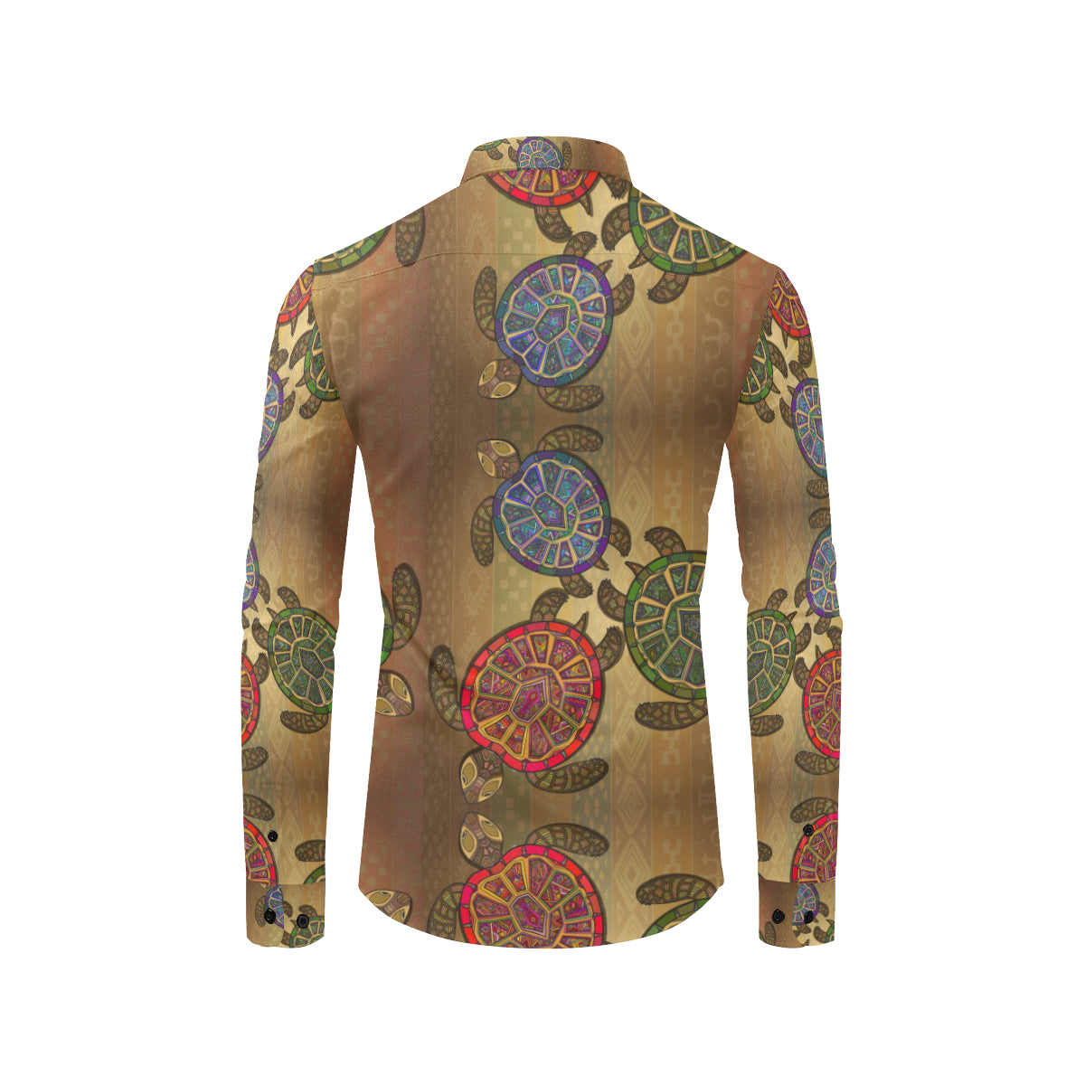 Sea Turtle Tribal Colorful Men's Long Sleeve Shirt