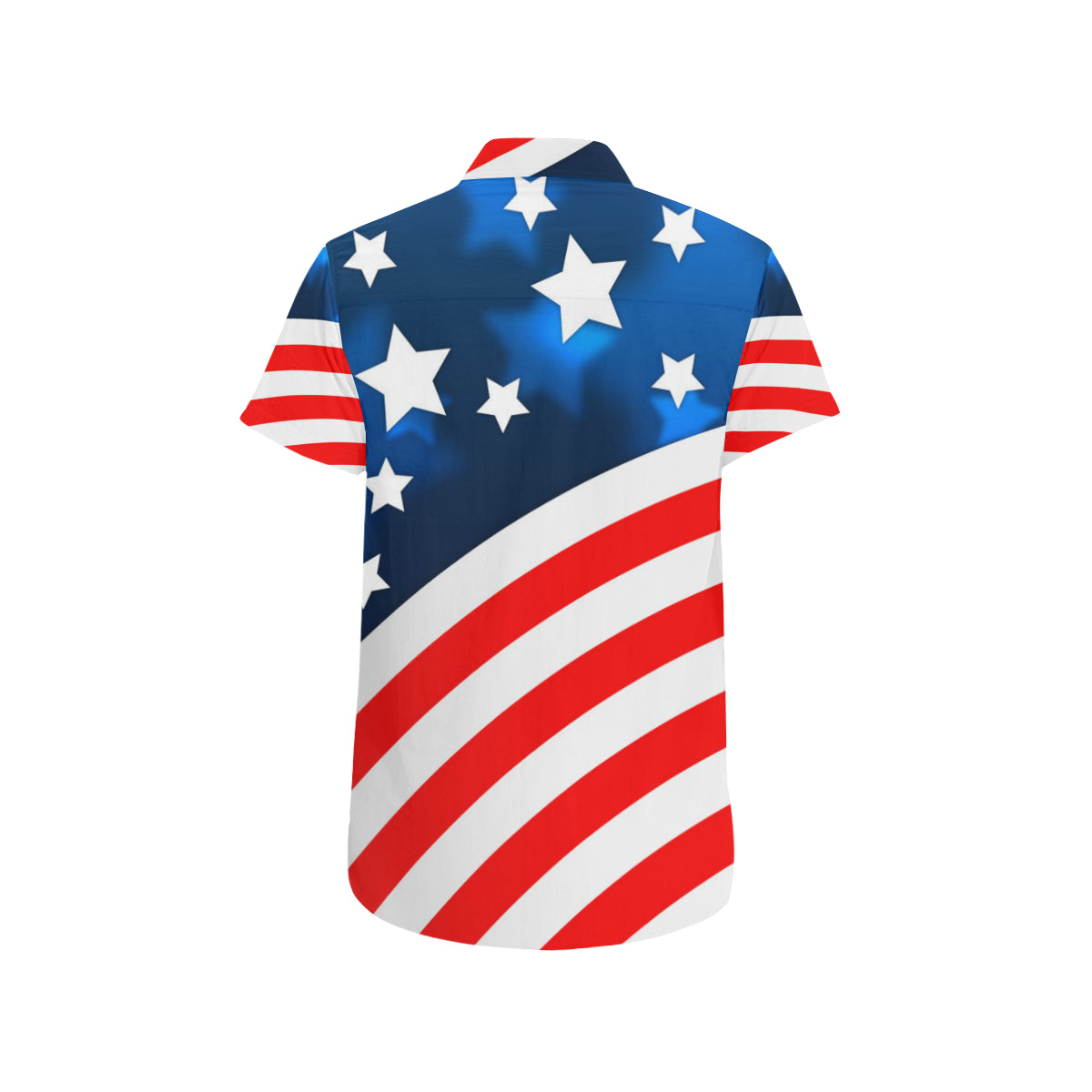 American flag Style Men's Short Sleeve Button Up Shirt