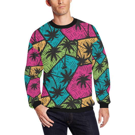Palm Tree Pattern Print Design PT09 Men Long Sleeve Sweatshirt