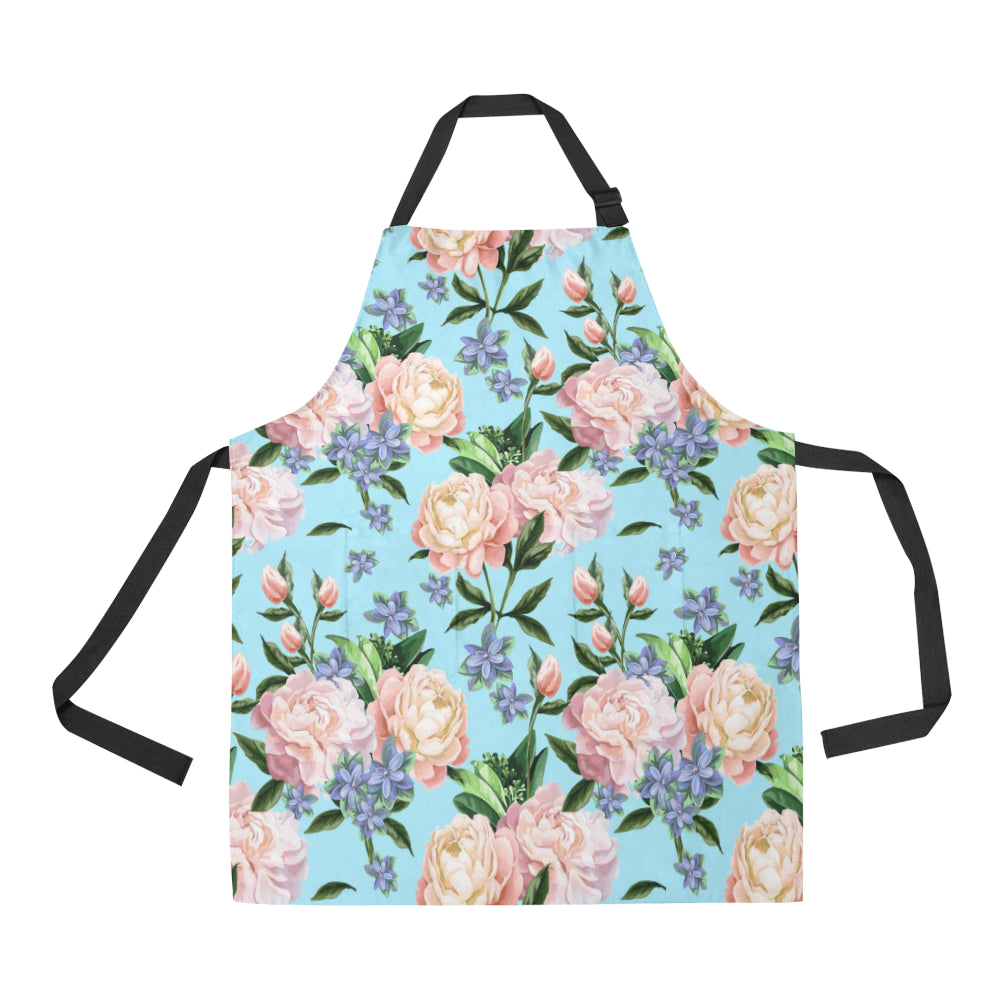 Peony Pattern Print Design PE02 Apron with Pocket