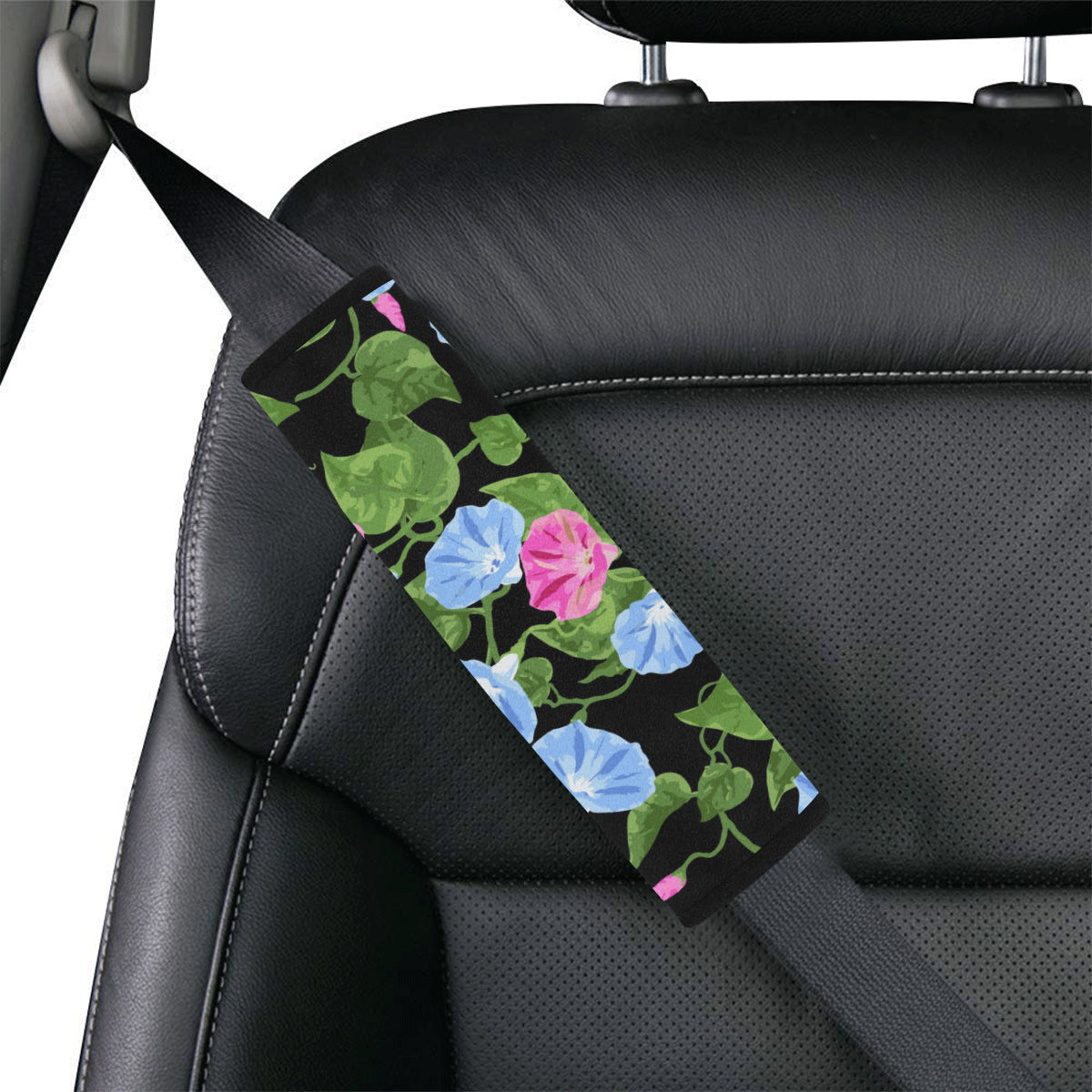 Morning Glory Pattern Print Design MG04 Car Seat Belt Cover