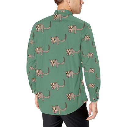 Sugar Glider Pattern Print Design 01 Men's Long Sleeve Shirt