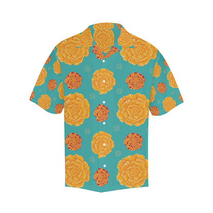 Marigold Pattern Print Design 02 Men's Hawaiian Shirt
