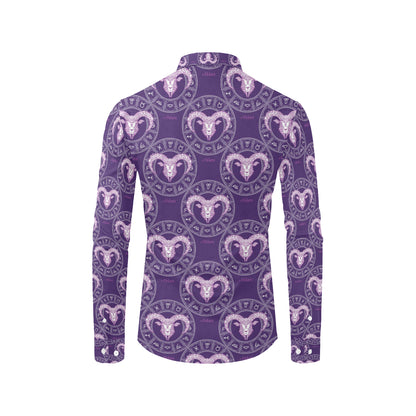 Aries Zodiac Pattern Print Design 02 Men's Long Sleeve Shirt