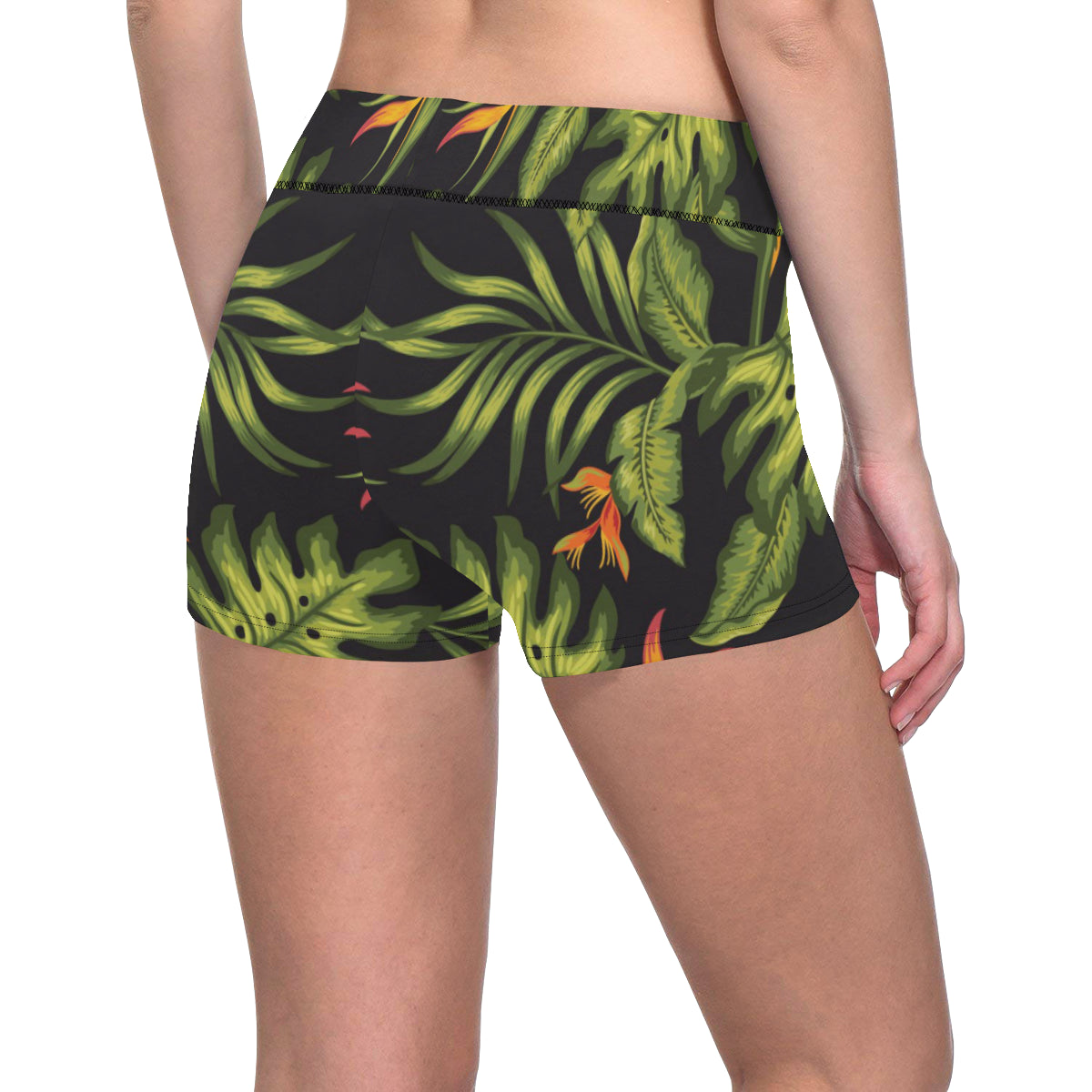 Bird Of Paradise Pattern Print Design BOP013 Yoga Shorts