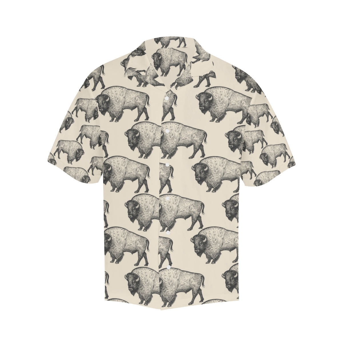Bison Pattern Print Design 02 Men's Hawaiian Shirt