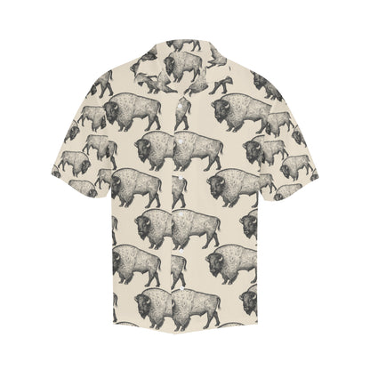 Bison Pattern Print Design 02 Men's Hawaiian Shirt