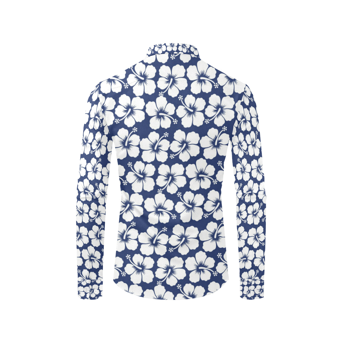 Hibiscus Pattern Print Design HB013 Men's Long Sleeve Shirt