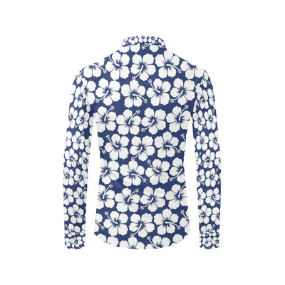 Hibiscus Pattern Print Design HB013 Men's Long Sleeve Shirt