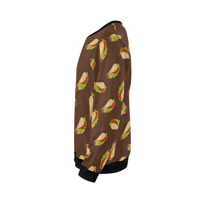 Taco Pattern Print Design TC08 Men Long Sleeve Sweatshirt