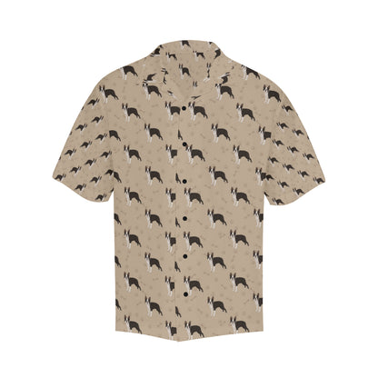 Boston Terrier Pattern Print Design 02 Men's Hawaiian Shirt
