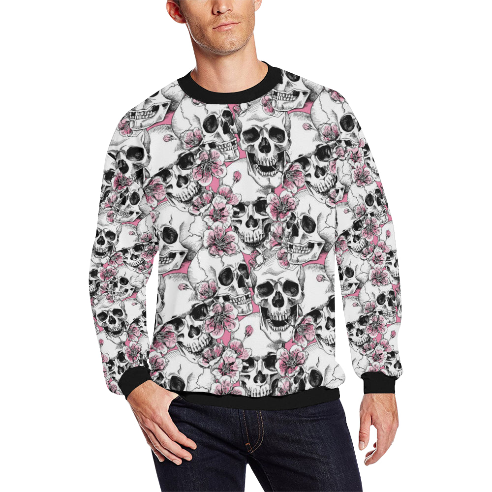 Cherry Blossom Pattern Print Design CB03 Men Long Sleeve Sweatshirt