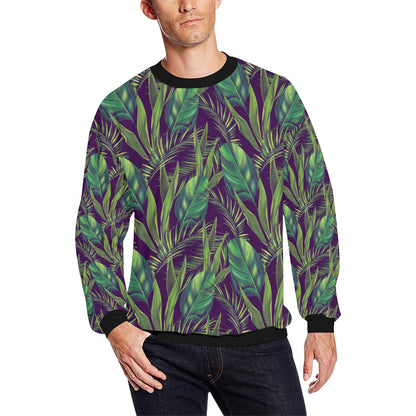 Palm Leaves Pattern Print Design PL03 Men Long Sleeve Sweatshirt