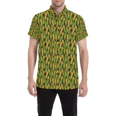 Agricultural Corn cob Print Men's Short Sleeve Button Up Shirt