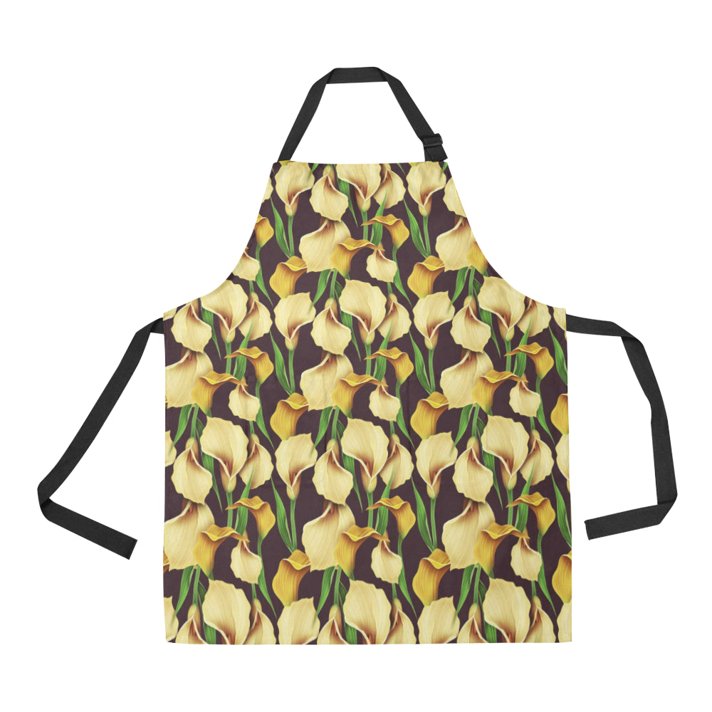 Lily Pattern Print Design LY013 Apron with Pocket