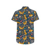 Fox Cute Jungle Print Pattern Men's Short Sleeve Button Up Shirt