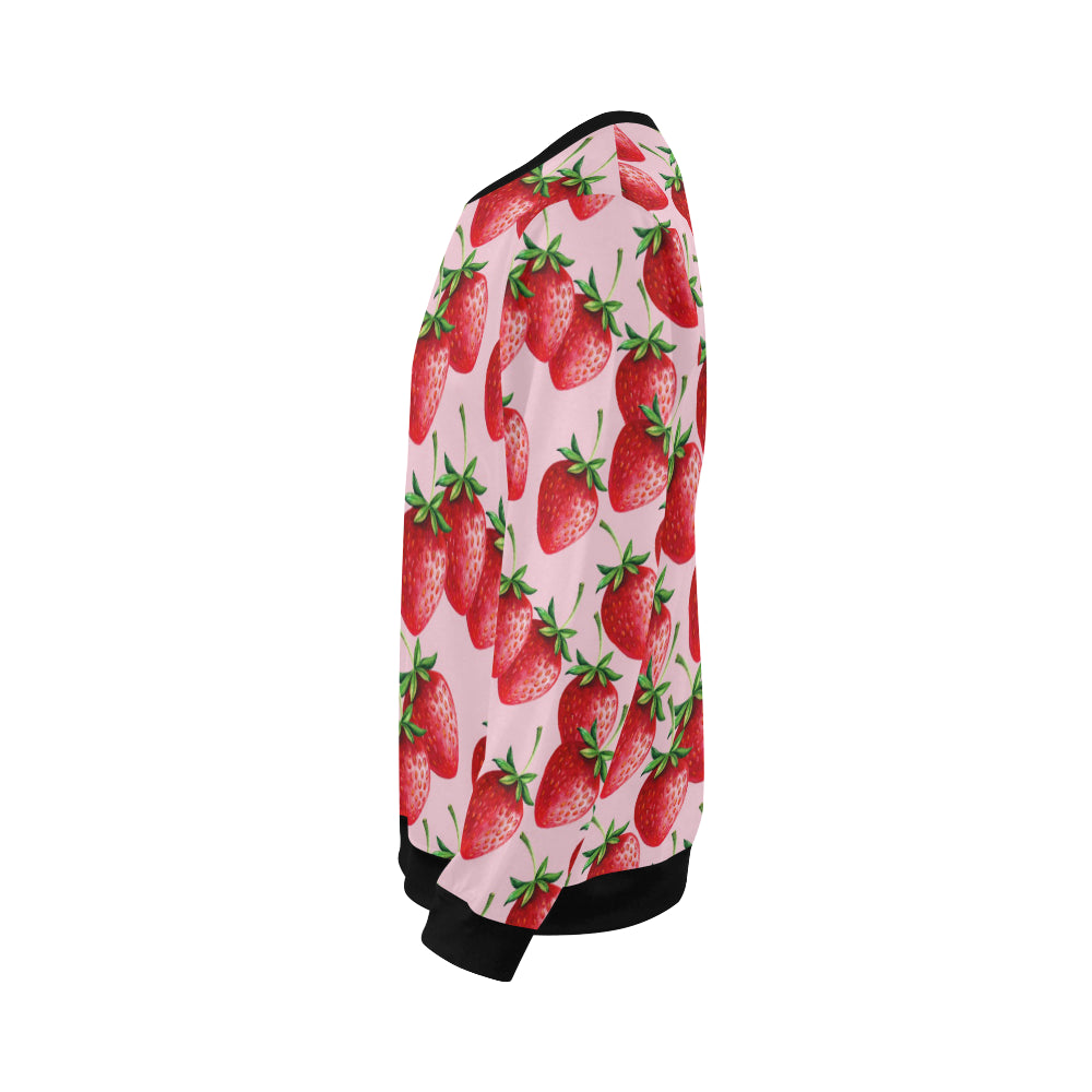 Strawberry Pattern Print Design SB03 Men Long Sleeve Sweatshirt