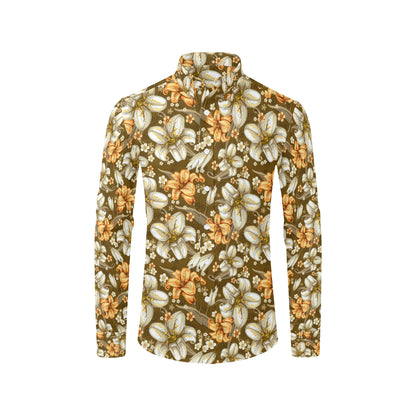 Lily Pattern Print Design 01 Men's Long Sleeve Shirt