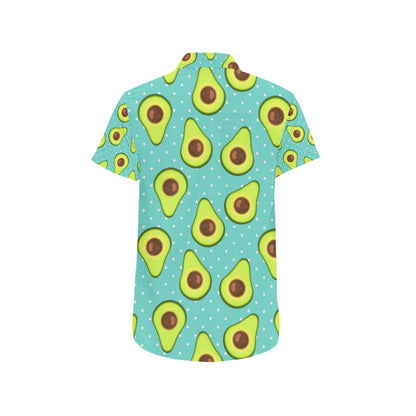 Avocado Pattern Print Design AC012 Men's Short Sleeve Button Up Shirt