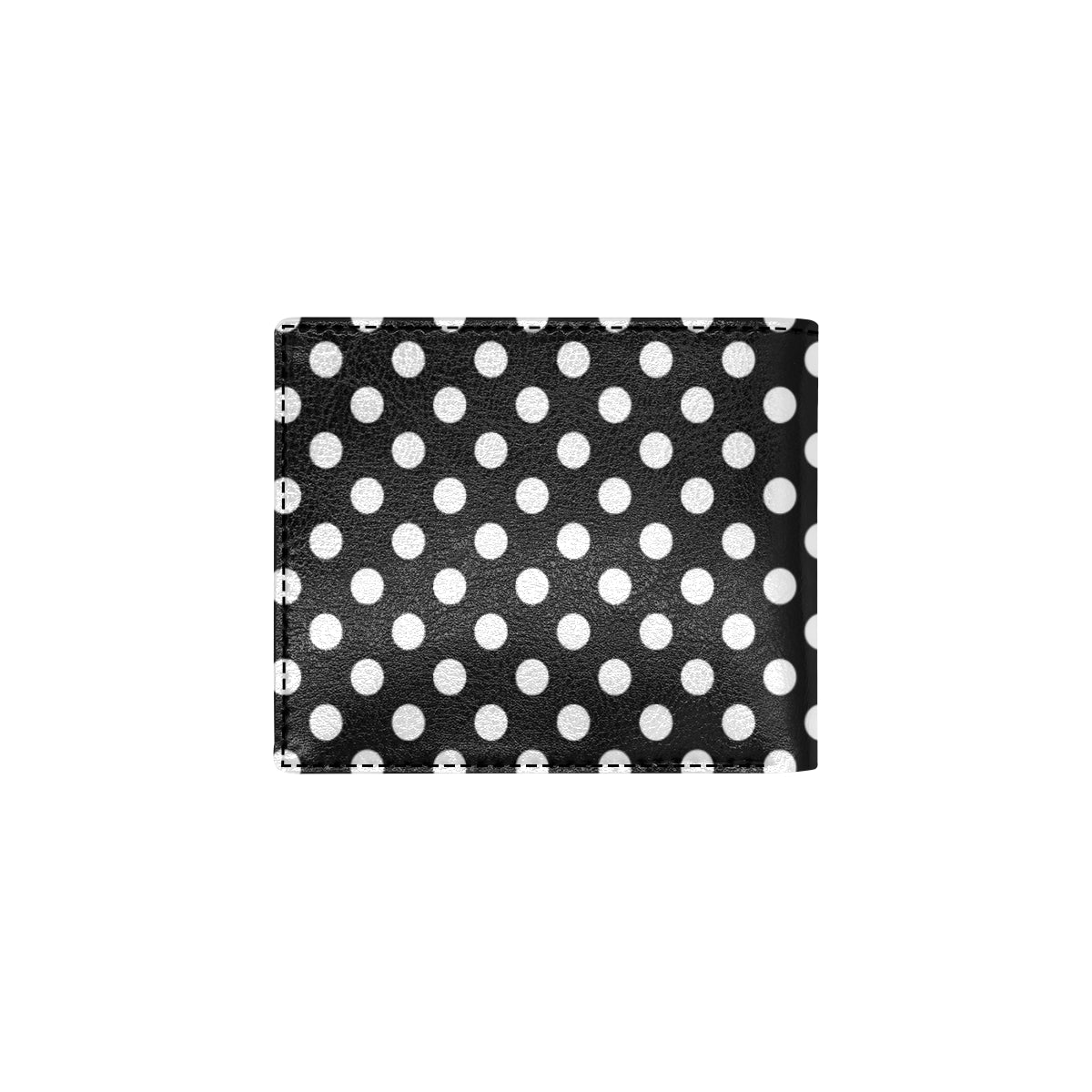 Polka Dot Black White Pattern Print Design 03 Men's ID Card Wallet