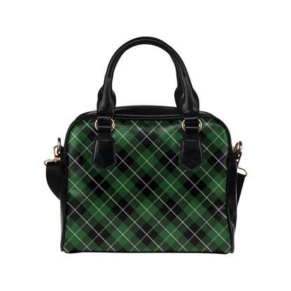 Plaid Green Pattern Print Design A05 Shoulder Handbag