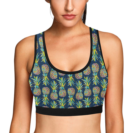 Pineapple Color Art Sports Bra