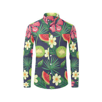 Tropical Fruits Pattern Print Design TF05 Men's Long Sleeve Shirt