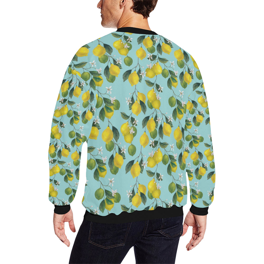 Lemon Pattern Print Design LM05 Men Long Sleeve Sweatshirt