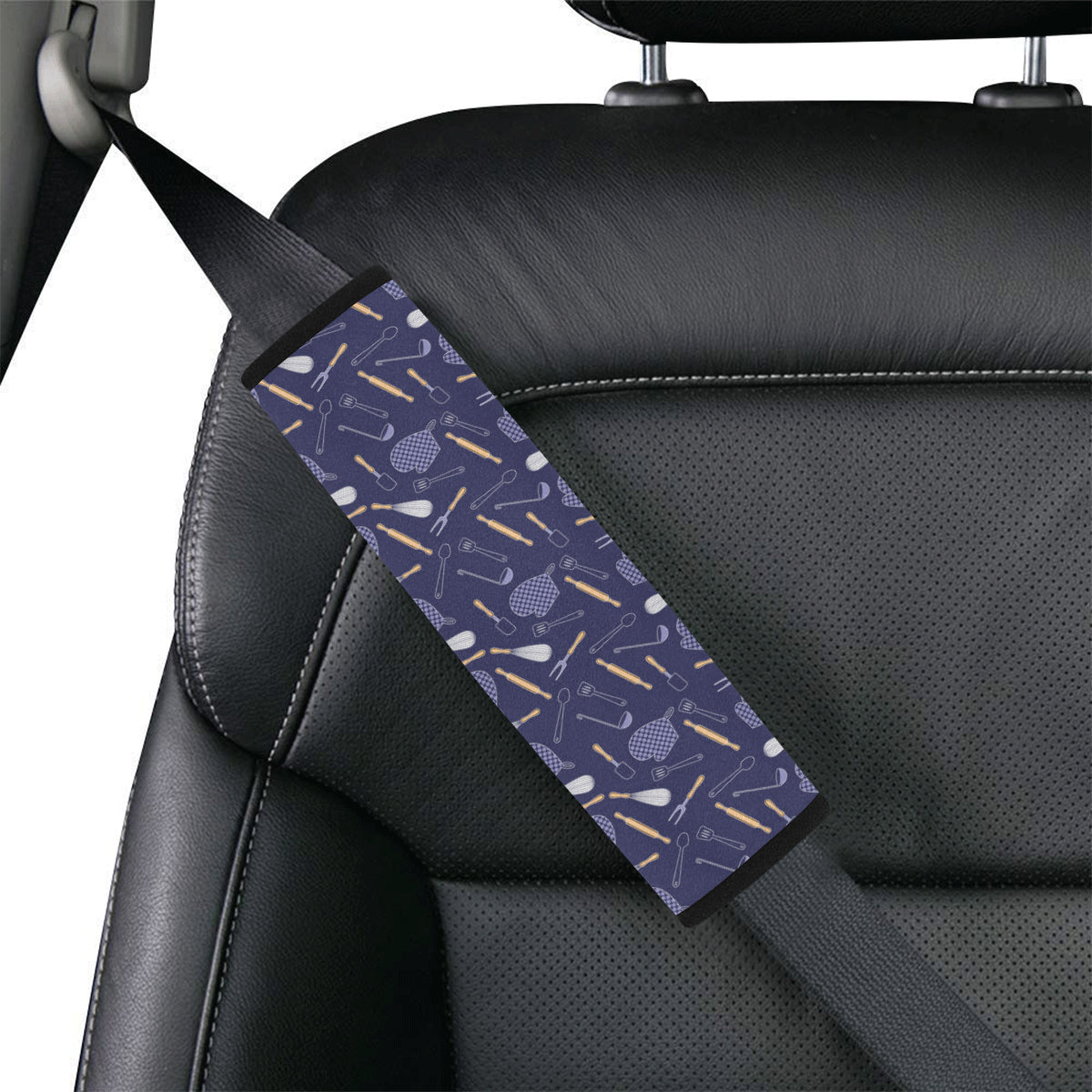 Cooking Kitchen Tools Pattern Print Design 04 Car Seat Belt Cover