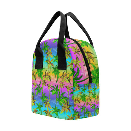 Palm Tree Rainbow Pattern Insulated Lunch Bag
