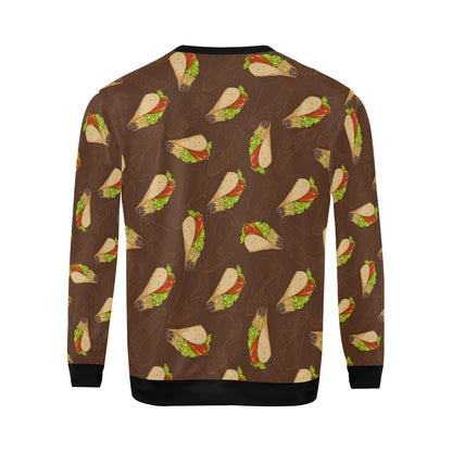 Taco Pattern Print Design TC08 Men Long Sleeve Sweatshirt