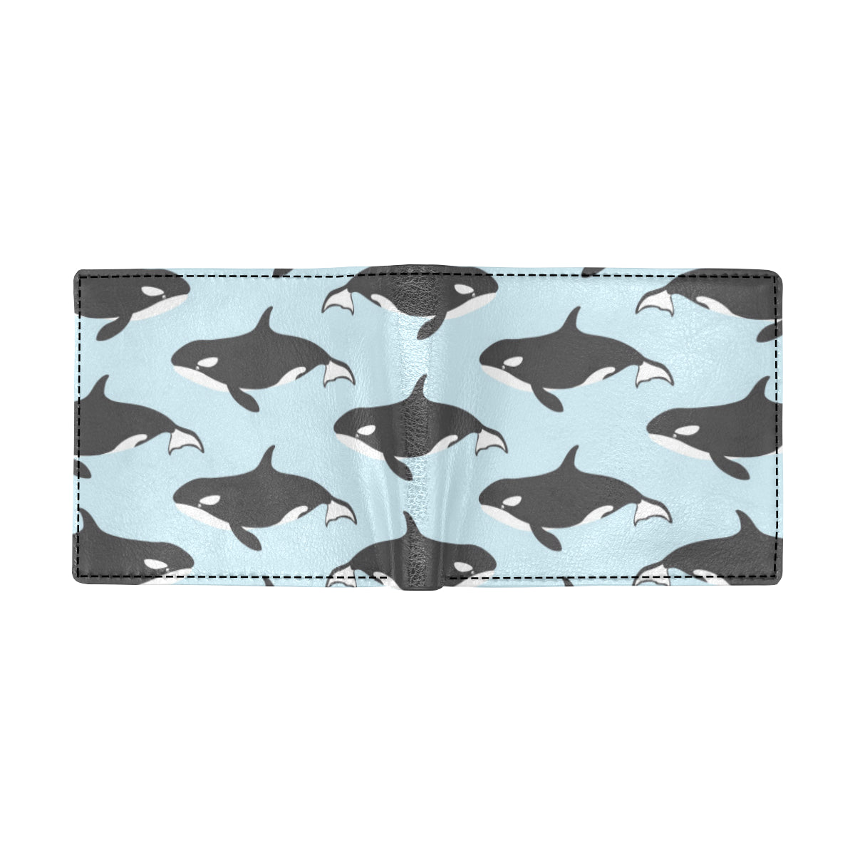 Killer Whale Pattern Print Design 01 Men's ID Card Wallet