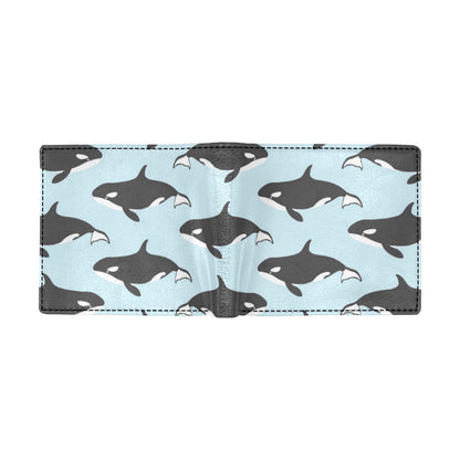 Killer Whale Pattern Print Design 01 Men's ID Card Wallet